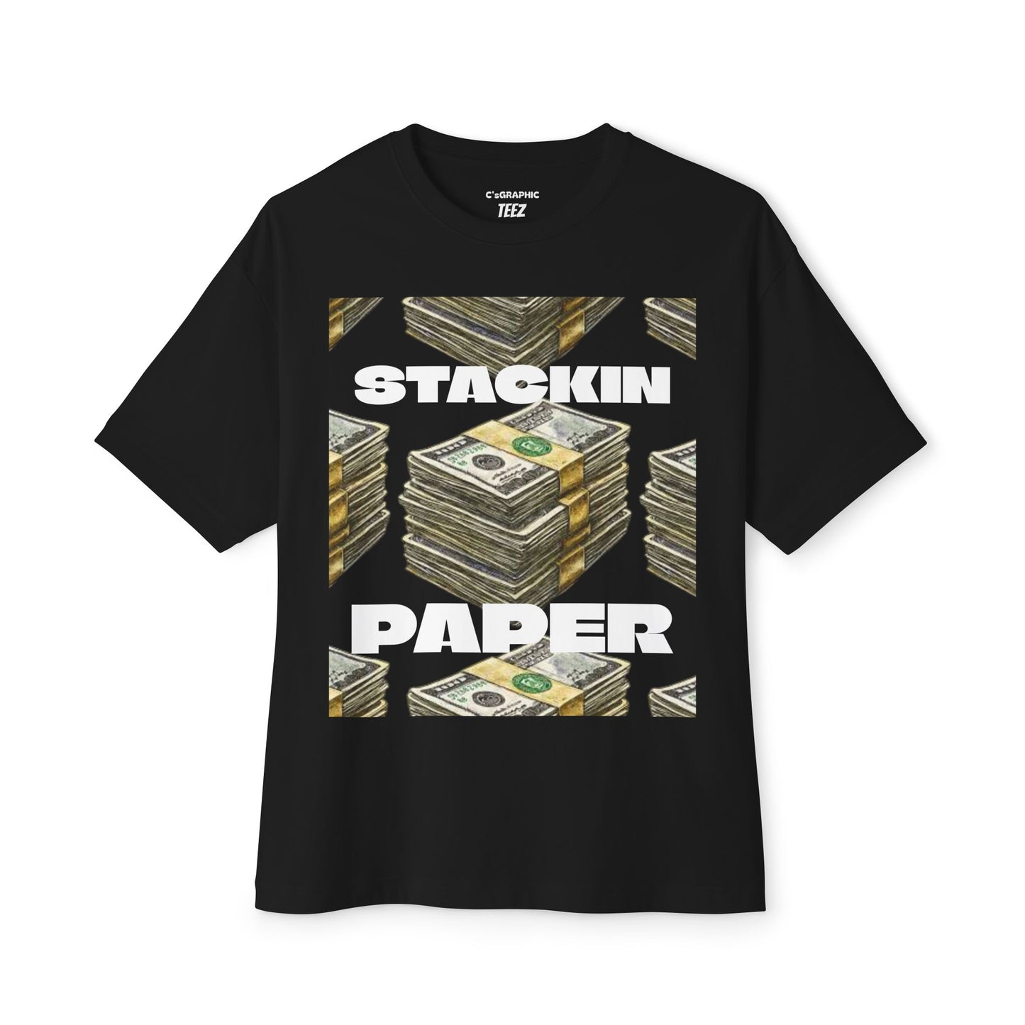 "STACKIN PAPER" Graphic Boxy Tee