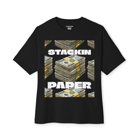 "STACKIN PAPER" Graphic Boxy Tee