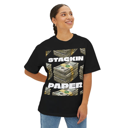 "STACKIN PAPER" Graphic Boxy Tee