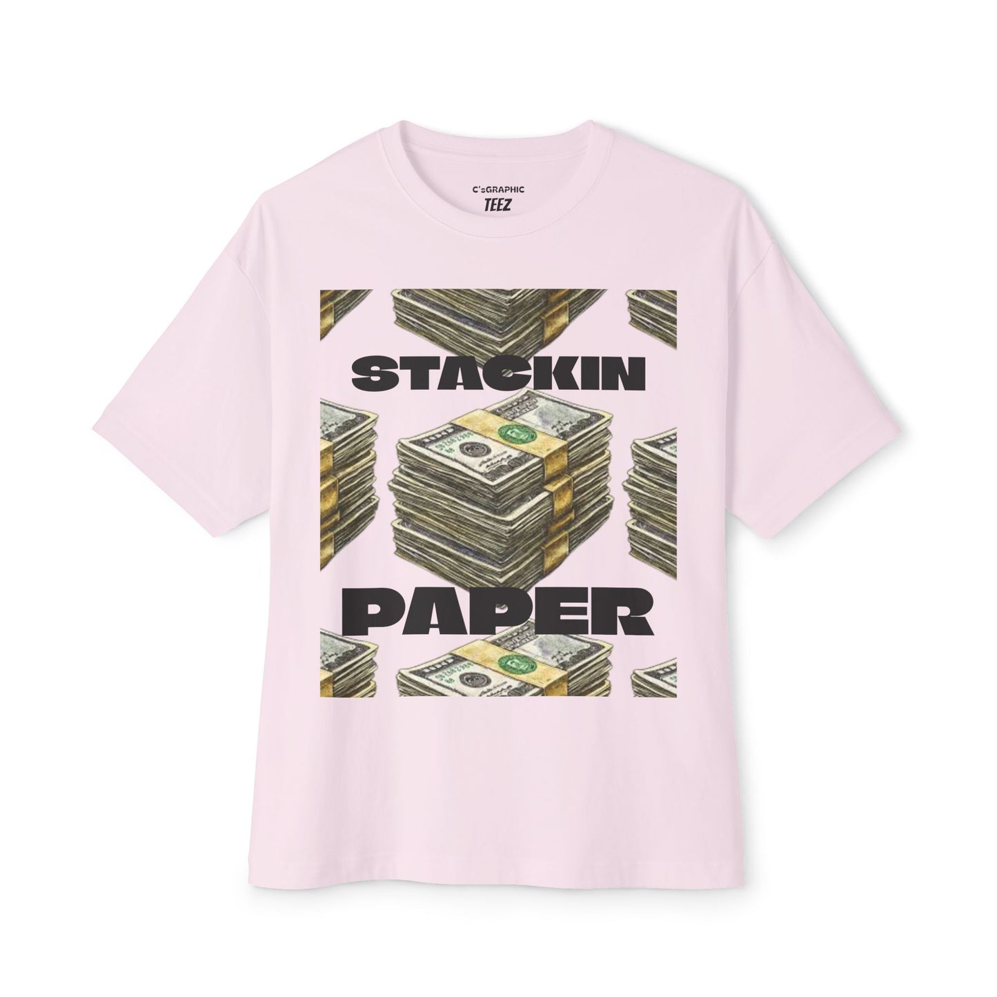 "STACKIN PAPER" Graphic Boxy Tee