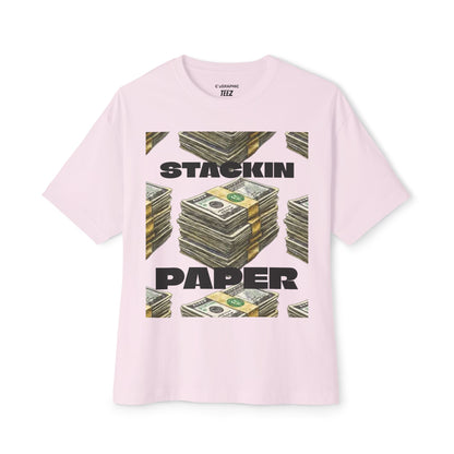 "STACKIN PAPER" Graphic Boxy Tee