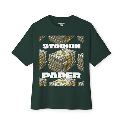 "STACKIN PAPER" Graphic Boxy Tee