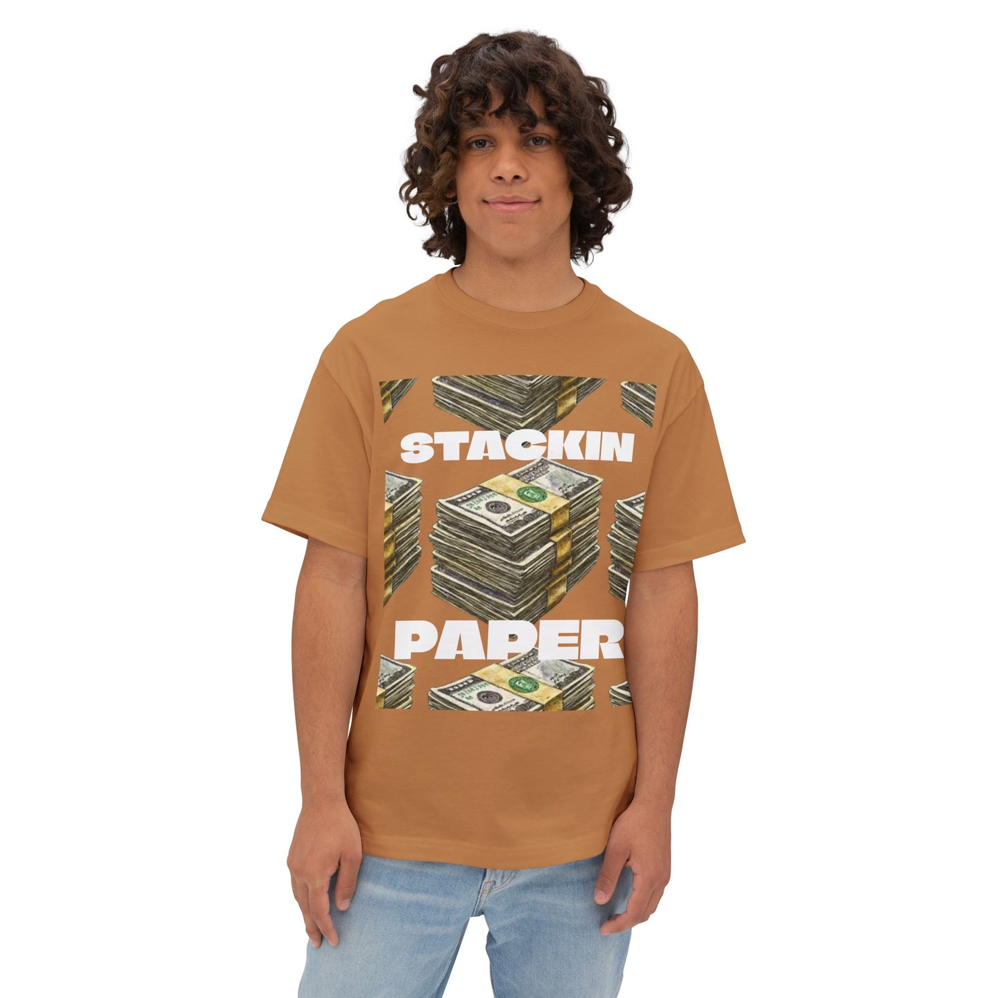 "STACKIN PAPER" Graphic Boxy Tee