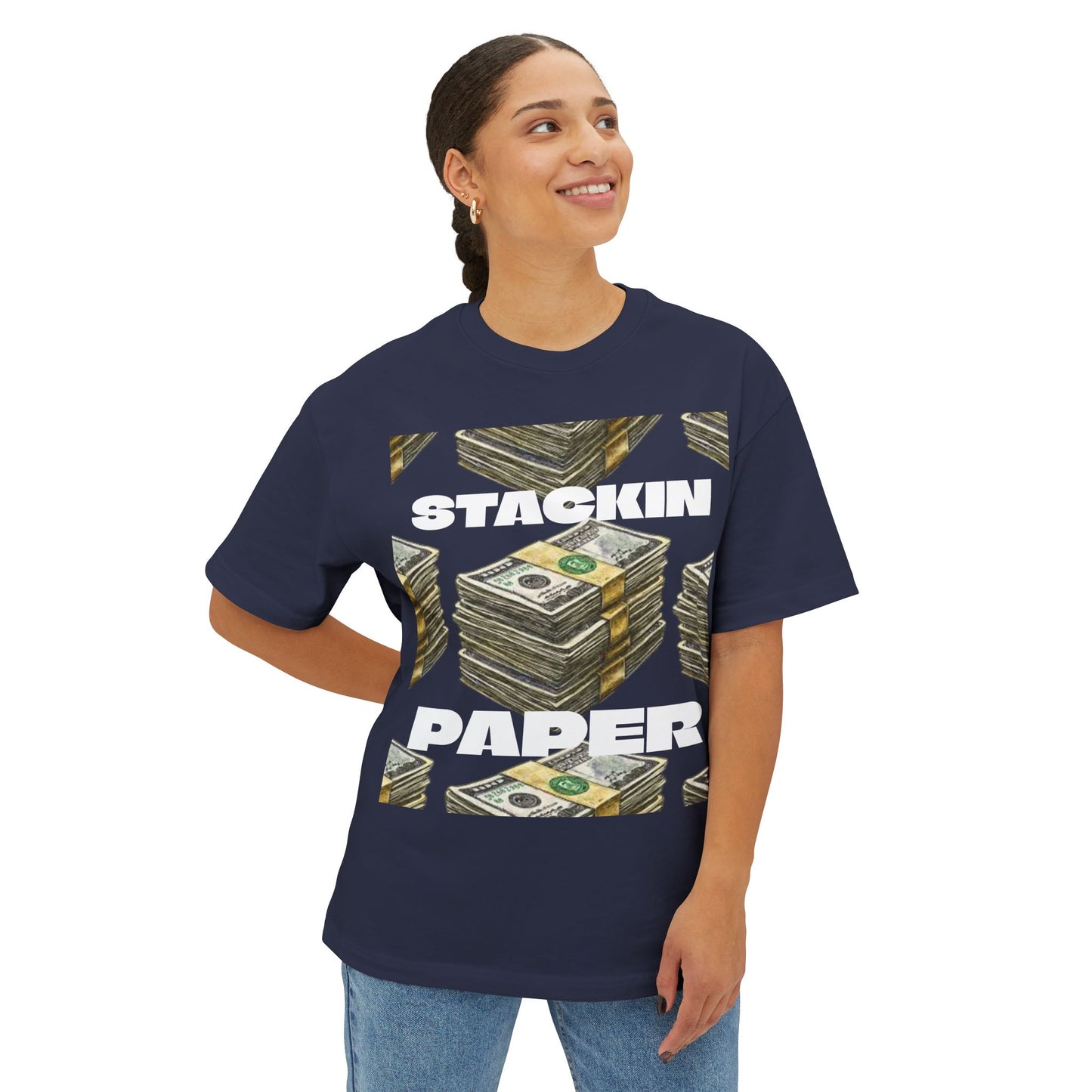 "STACKIN PAPER" Graphic Boxy Tee