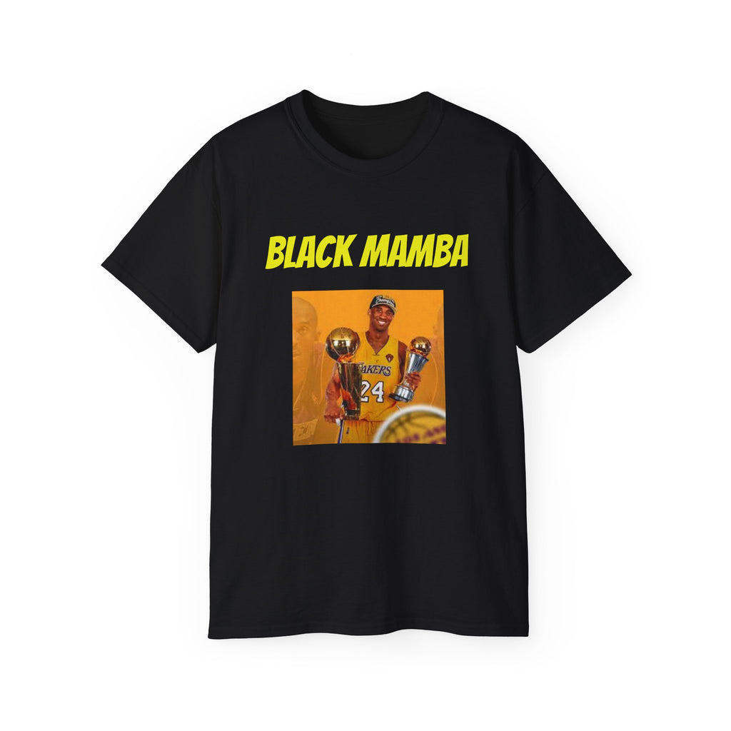 Black Mamba Graphic Tee - Retro Basketball Champion Design