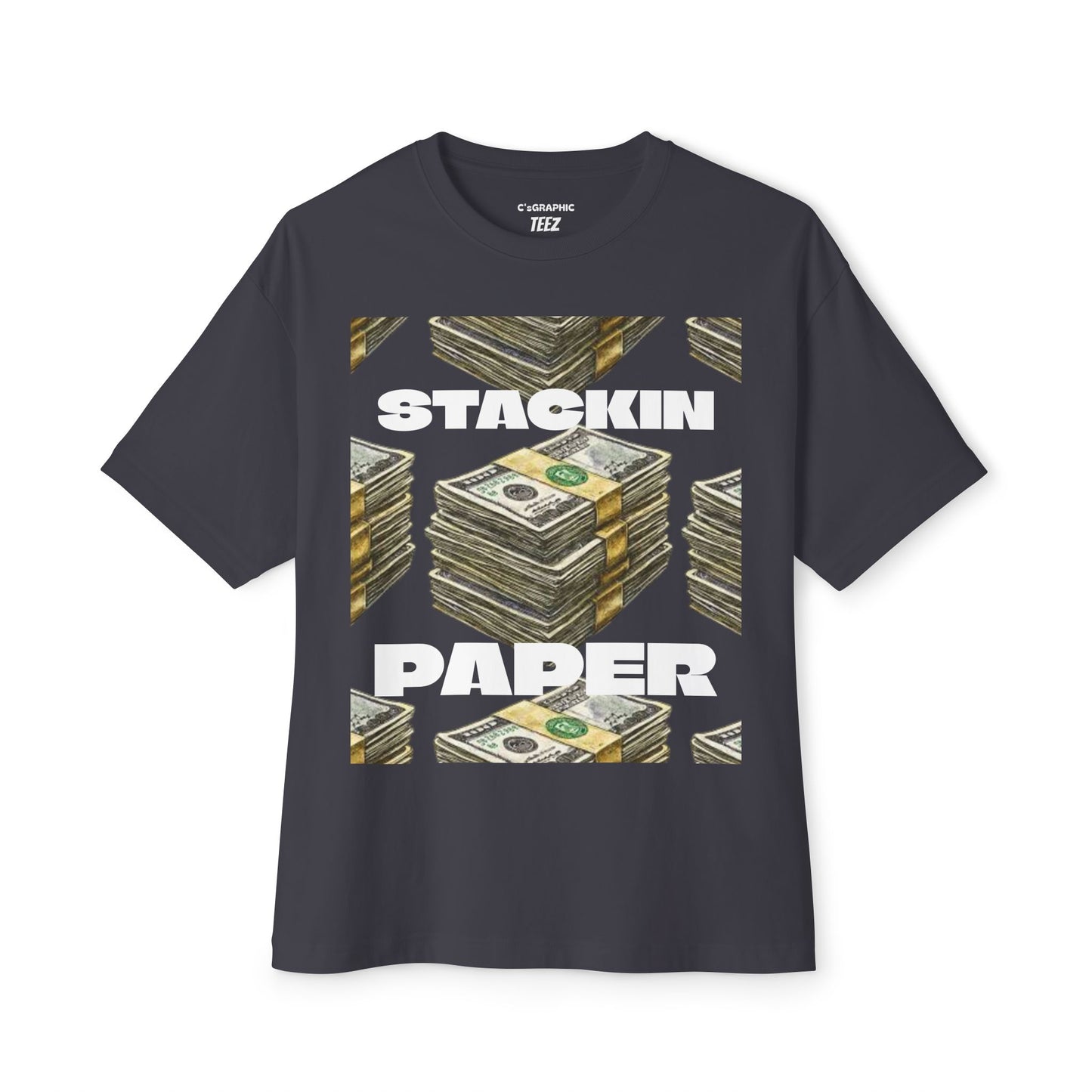 "STACKIN PAPER" Graphic Boxy Tee