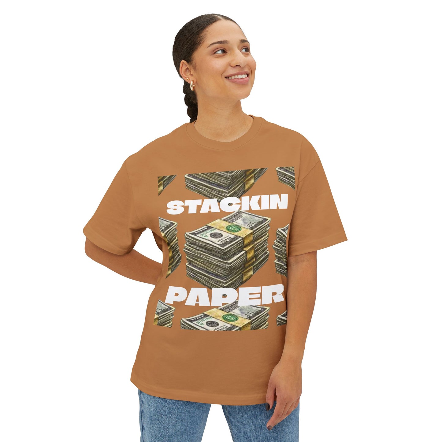 "STACKIN PAPER" Graphic Boxy Tee