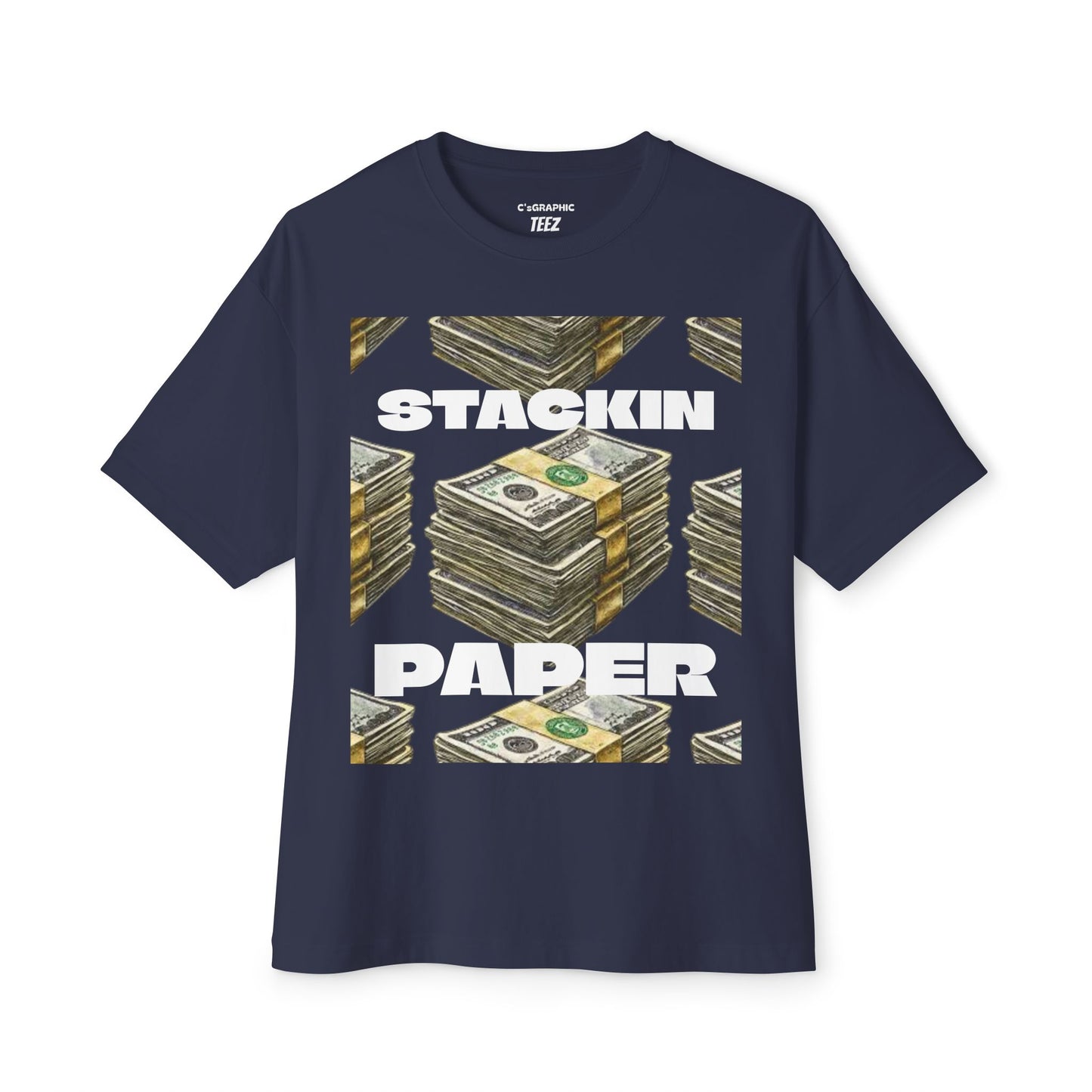 "STACKIN PAPER" Graphic Boxy Tee