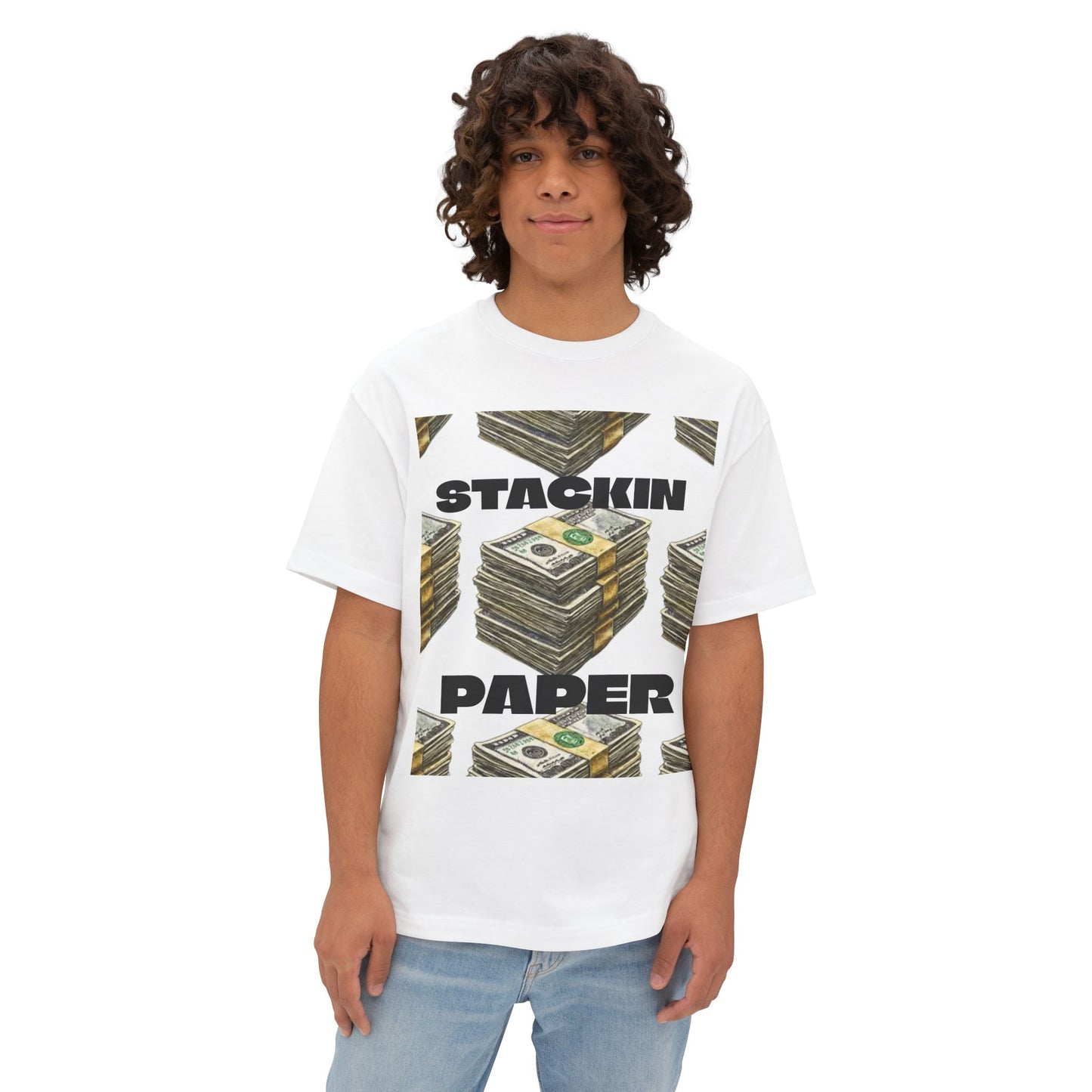 "STACKIN PAPER" Graphic Boxy Tee
