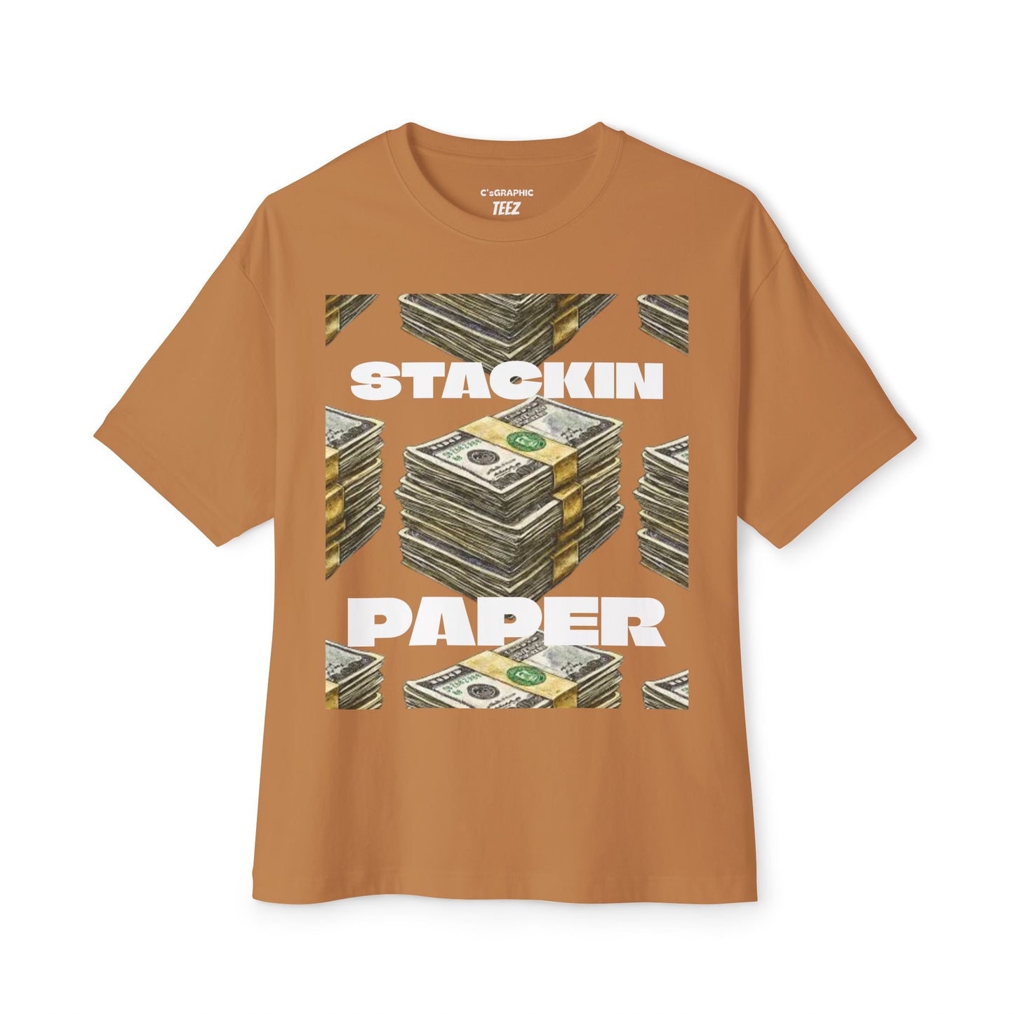 "STACKIN PAPER" Graphic Boxy Tee